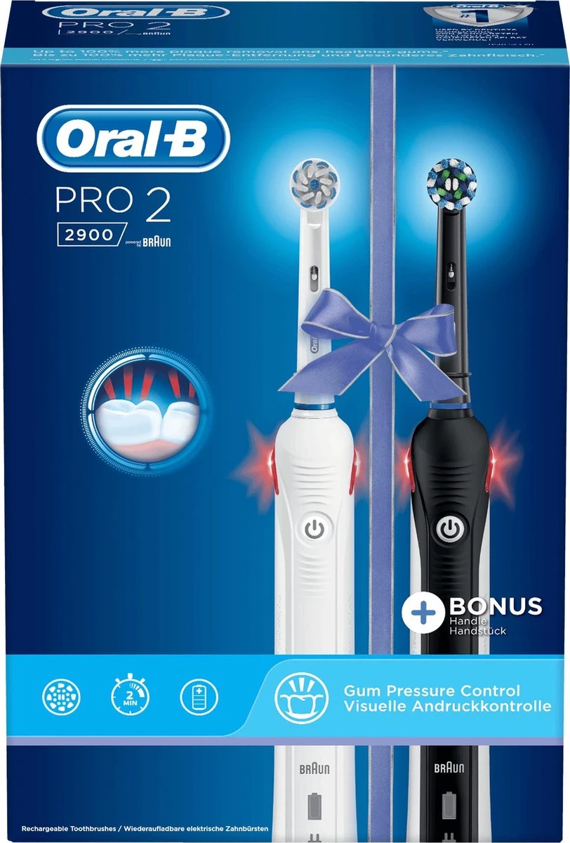 Oral B Oral-B PRO 2 2900 - Elektrische Tandenborstel - Duopack 9 Oral B Oral-B PRO 2 2900 - Elektrische Tandenborstel - Duopack - Afbeelding 7