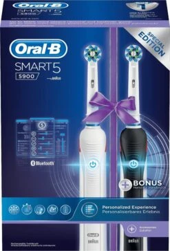 Oral B Oral-B Smart 5 5900 - Zwart En Wit - Elektrische Tandenborstel - Duopack -Mondelinge Benodigdheden Winkel 816x1200
