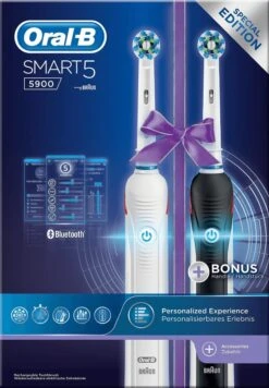 Oral B Oral-B Smart 5 5900 - Zwart En Wit - Elektrische Tandenborstel - Duopack -Mondelinge Benodigdheden Winkel 833x1200