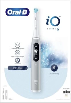 Oral B Oral-B IO - 6 - Opal Grey-Elektrische Tandenborstel Met Revolutionaire Magnetische Technologie Powered By Braun -Mondelinge Benodigdheden Winkel 836x1200