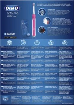 Oral B Oral-B Smart 4 4500 - Roze - Elektrische Tandenborstel -Mondelinge Benodigdheden Winkel 842x1200