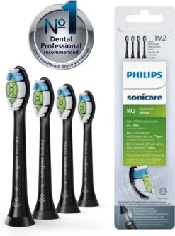 Philips Sonicare W2 Optimal White HX6064/11 - Opzetborstels - 4 Stuks - Zwart -Mondelinge Benodigdheden Winkel 894x1200
