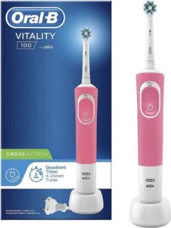 Oral B Oral-B Vitality 100 Roze CrossAction - Elektrische Tandenborstel - Powered By Braun -Mondelinge Benodigdheden Winkel 897x1200