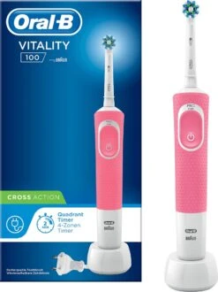 Oral B Oral-B Vitality 100 Roze CrossAction - Elektrische Tandenborstel - Powered By Braun -Mondelinge Benodigdheden Winkel 898x1200 2