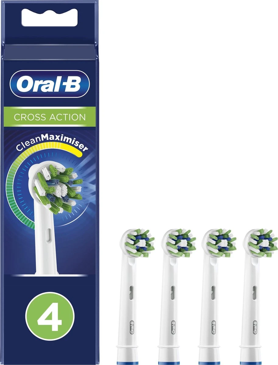 Oral B Oral-B CrossAction - Met CleanMaximiser-technologie - Opzetborstels - 4 Stuks 3 Oral B Oral-B CrossAction - Met CleanMaximiser-technologie - Opzetborstels - 4 Stuks