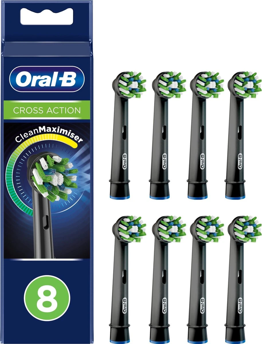 Oral B Oral-B CrossAction - Met CleanMaximiser-technologie - Opzetborstels - Zwart - 8 Stuks 3 Oral B Oral-B CrossAction - Met CleanMaximiser-technologie - Opzetborstels - Zwart - 8 Stuks