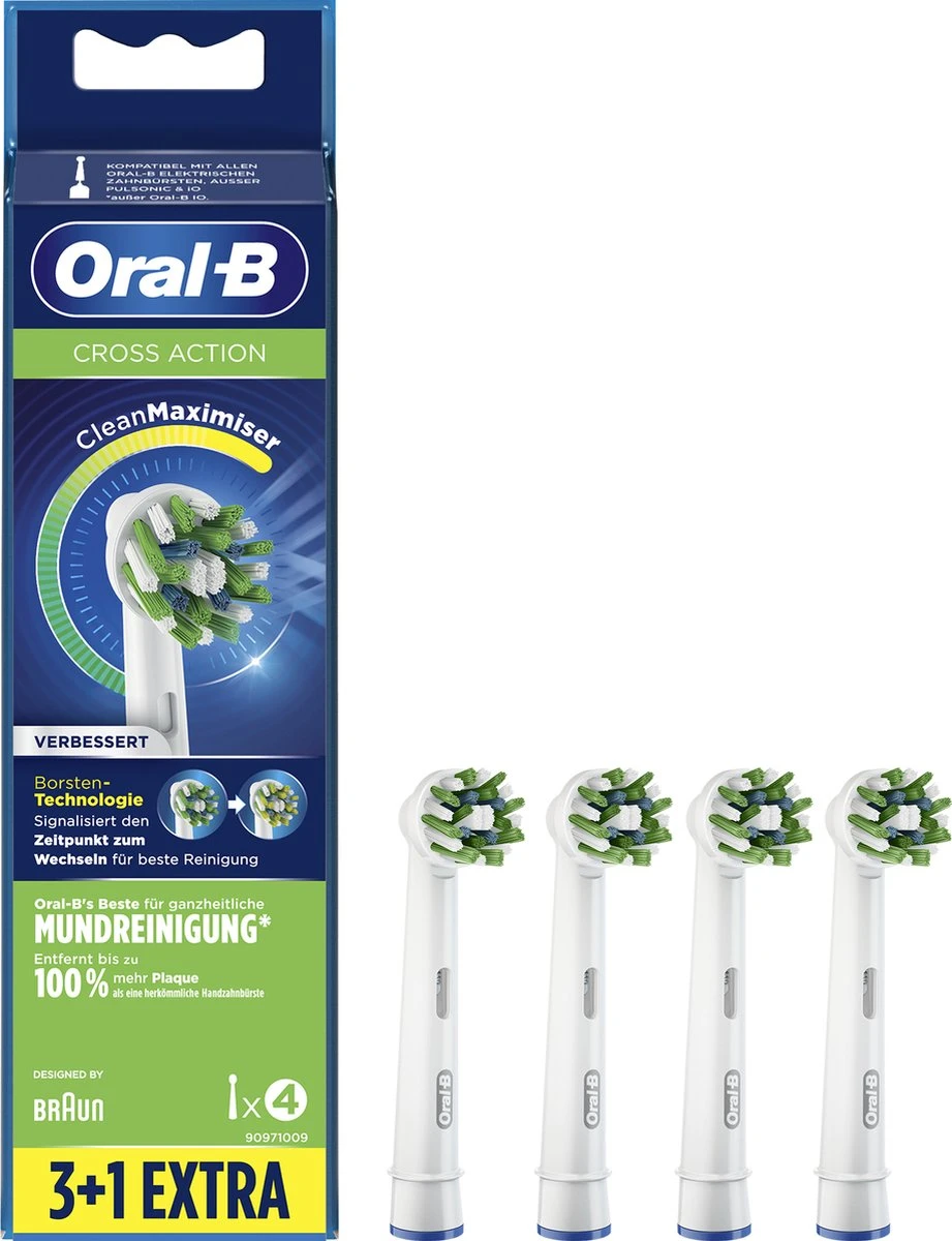 Oral B Oral-B CrossAction - Met CleanMaximiser-technologie - Opzetborstels - 4 Stuks 13 Oral B Oral-B CrossAction - Met CleanMaximiser-technologie - Opzetborstels - 4 Stuks - Afbeelding 11