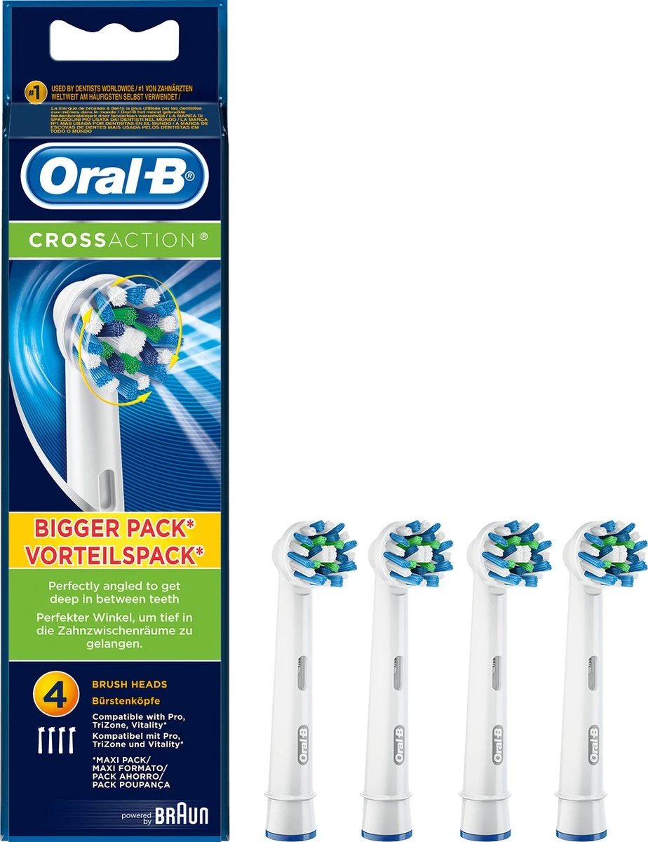 Oral B Oral-B CrossAction - Opzetborstels - 4 Stuks 4 Oral B Oral-B CrossAction - Opzetborstels - 4 Stuks - Afbeelding 2