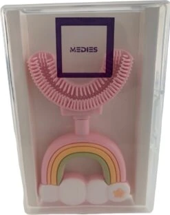 Medies - 360° U-vormige Kindertandenborstel Regenboog Roze | Baby Tandenborstel | Kindertandenborstel | Peuter Tandenborstel | U-vorm - Siliconen - Bpa Free - 2 Tot 7 Jaar -Mondelinge Benodigdheden Winkel 950x1200