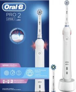 Oral B Oral-B Pro 2 2700 - Sensi Ultra Thin - Elektrische Tandenborstel - Wit -Mondelinge Benodigdheden Winkel 986x1200